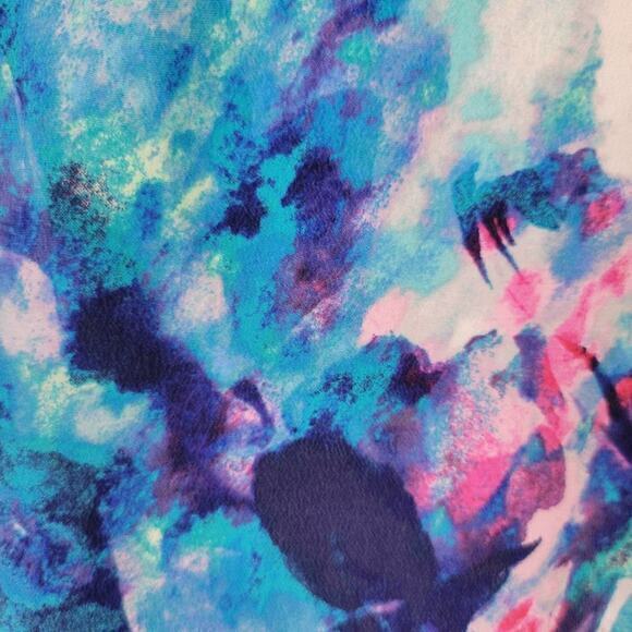 Cynthia Rowley 100% Silk Watercolor Sleeveless Shift Dress 6 - Picture 5 of 7